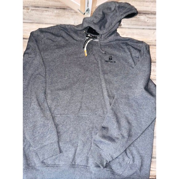 Beck's Seeds Hoodie Sweatshirt 3XL NWT Dri Duck Gray Front Pocket String Hood - Picture 1 of 3